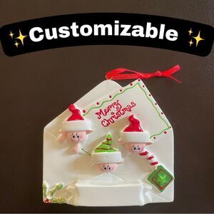Personalized Customizable Christmas Ornament Family of 3, Kids Gift, Best Friend
